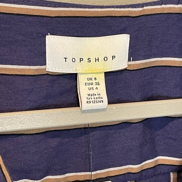 Topshop NWT Striped Faux Wrap Long Sleeve Top - size 4 - Picture 6 of 7